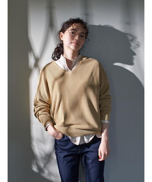 セール】Vネック肩落ちゆるニットプルオーバー ＊（ニット/セーター