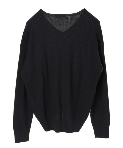 AMERICAN HOLIC（アメリカンホリック）の「Vネック肩落ちゆるニットプルオーバー  ＊（ニット/セーター・レディース・ネイビー/サックスブルー/イエロー/アイボリー/ラベンダー/その他7・M/L）」の19枚目の写真