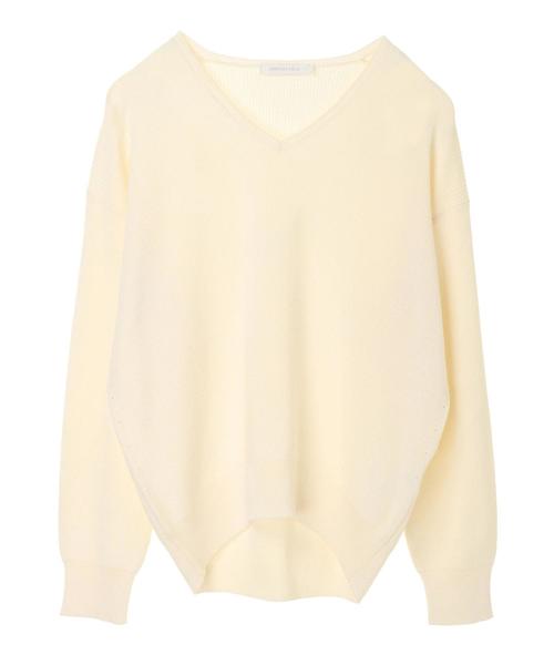 AMERICAN HOLIC（アメリカンホリック）の「Vネック肩落ちゆるニットプルオーバー  ＊（ニット/セーター・レディース・ネイビー/サックスブルー/イエロー/アイボリー/ラベンダー/その他7・M/L）」の15枚目の写真