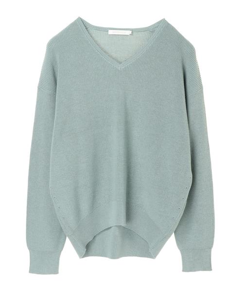 AMERICAN HOLIC（アメリカンホリック）の「Vネック肩落ちゆるニットプルオーバー  ＊（ニット/セーター・レディース・ネイビー/サックスブルー/イエロー/アイボリー/ラベンダー/その他7・M/L）」の13枚目の写真