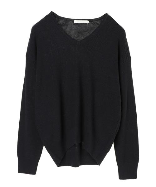 AMERICAN HOLIC（アメリカンホリック）の「Vネック肩落ちゆるニットプルオーバー  ＊（ニット/セーター・レディース・ネイビー/サックスブルー/イエロー/アイボリー/ラベンダー/その他7・M/L）」の12枚目の写真