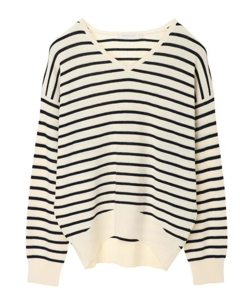 AMERICAN HOLIC（アメリカンホリック）の「Vネック肩落ちゆるニットプルオーバー  ＊（ニット/セーター・レディース・ネイビー/サックスブルー/イエロー/アイボリー/ラベンダー/その他7・M/L）」の10枚目の写真