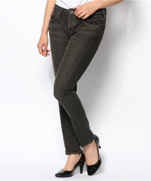 goa（ゴア）の「10ozｽﾄﾚｯﾁﾃﾞﾆﾑ ｽｷﾆｰﾊﾟﾝﾂ（デニムパンツ・レディース・ブラック/インディゴブルー・2/1）」の2枚目の写真