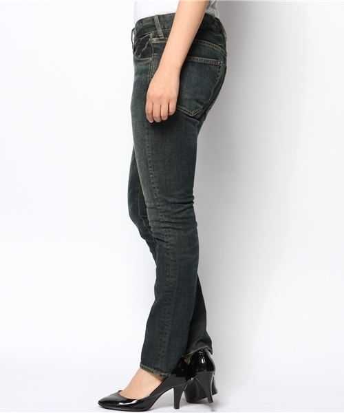 goa（ゴア）の「10ozｽﾄﾚｯﾁﾃﾞﾆﾑ ｽｷﾆｰﾊﾟﾝﾂ（デニムパンツ・レディース・ブラック/インディゴブルー・2/1）」の3枚目の写真