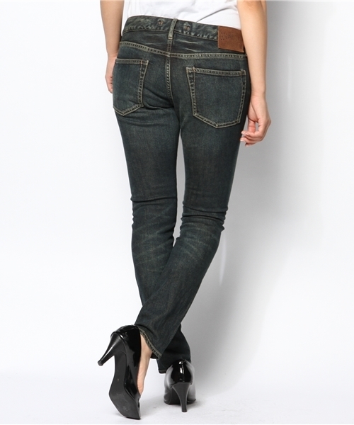 goa（ゴア）の「10ozｽﾄﾚｯﾁﾃﾞﾆﾑ ｽｷﾆｰﾊﾟﾝﾂ（デニムパンツ・レディース・ブラック/インディゴブルー・2/1）」の4枚目の写真