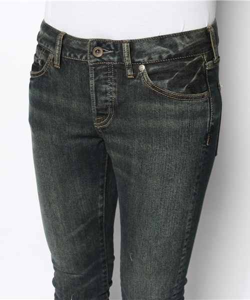 goa（ゴア）の「10ozｽﾄﾚｯﾁﾃﾞﾆﾑ ｽｷﾆｰﾊﾟﾝﾂ（デニムパンツ・レディース・ブラック/インディゴブルー・2/1）」の5枚目の写真