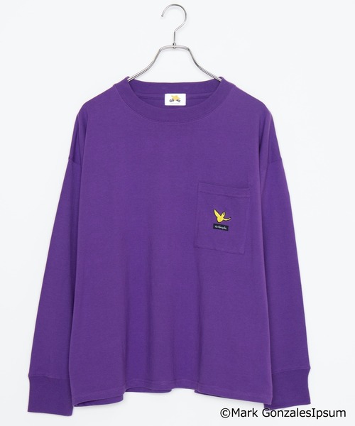 Mark Gonzales(マーク・ゴンザレス)の「∴WEGO/マークゴンザレス別注ビッグシルエットロンT(Tシャツ/カットソー・レディース・ホワイト/ブラック/パープル/ベージュ・FREE)」の1枚目の写真