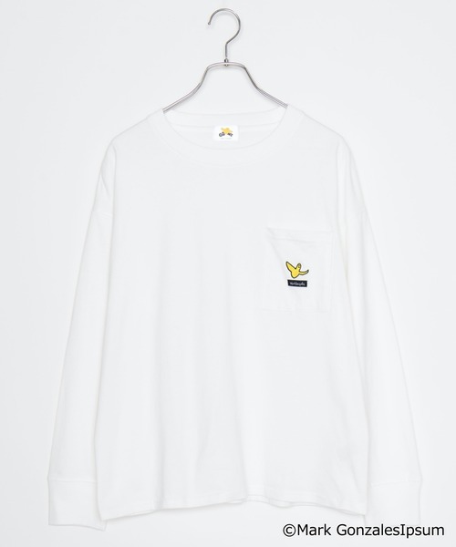 Mark Gonzales(マーク・ゴンザレス)の「∴WEGO/マークゴンザレス別注ビッグシルエットロンT(Tシャツ/カットソー・レディース・ホワイト/ブラック/パープル/ベージュ・FREE)」の2枚目の写真