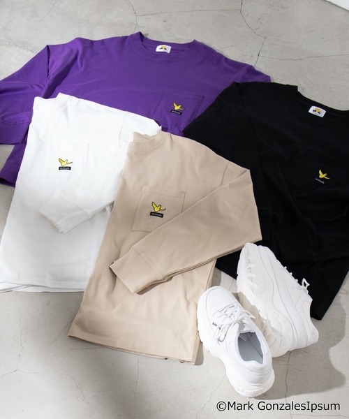 Mark Gonzales(マーク・ゴンザレス)の「∴WEGO/マークゴンザレス別注ビッグシルエットロンT(Tシャツ/カットソー・レディース・ホワイト/ブラック/パープル/ベージュ・FREE)」の5枚目の写真