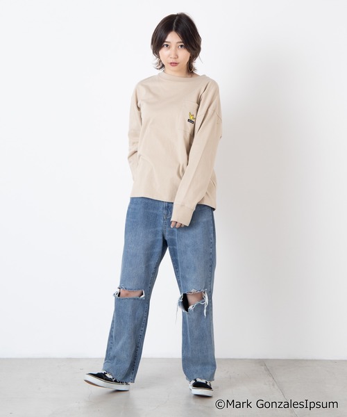 Mark Gonzales(マーク・ゴンザレス)の「∴WEGO/マークゴンザレス別注ビッグシルエットロンT(Tシャツ/カットソー・レディース・ホワイト/ブラック/パープル/ベージュ・FREE)」の15枚目の写真