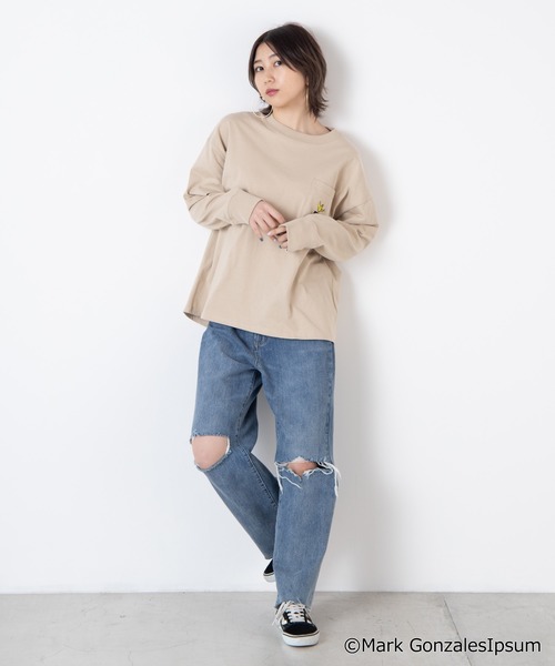 Mark Gonzales(マーク・ゴンザレス)の「∴WEGO/マークゴンザレス別注ビッグシルエットロンT(Tシャツ/カットソー・レディース・ホワイト/ブラック/パープル/ベージュ・FREE)」の17枚目の写真