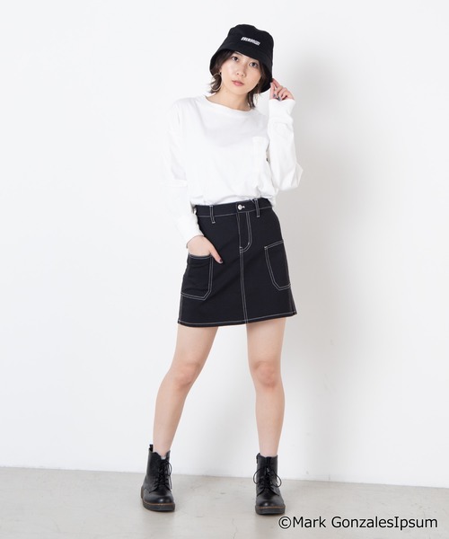 Mark Gonzales(マーク・ゴンザレス)の「∴WEGO/マークゴンザレス別注ビッグシルエットロンT(Tシャツ/カットソー・レディース・ホワイト/ブラック/パープル/ベージュ・FREE)」の7枚目の写真