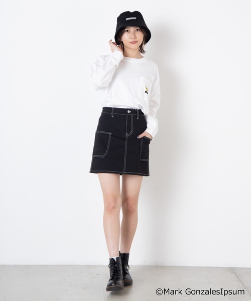 Mark Gonzales(マーク・ゴンザレス)の「∴WEGO/マークゴンザレス別注ビッグシルエットロンT(Tシャツ/カットソー・レディース・ホワイト/ブラック/パープル/ベージュ・FREE)」の8枚目の写真