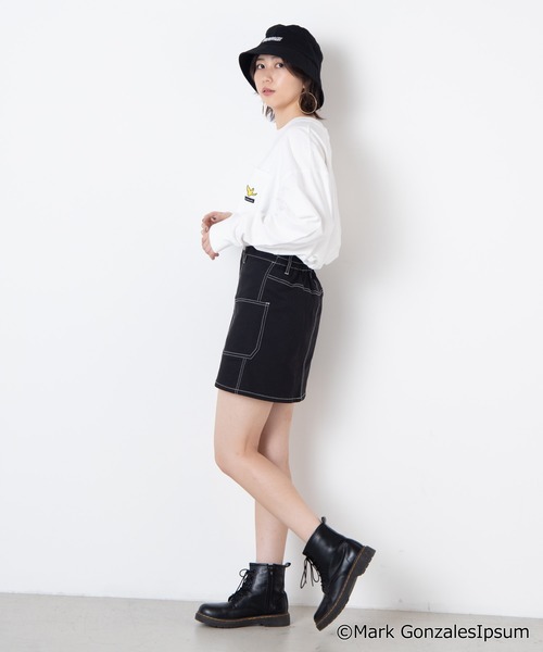 Mark Gonzales(マーク・ゴンザレス)の「∴WEGO/マークゴンザレス別注ビッグシルエットロンT(Tシャツ/カットソー・レディース・ホワイト/ブラック/パープル/ベージュ・FREE)」の9枚目の写真