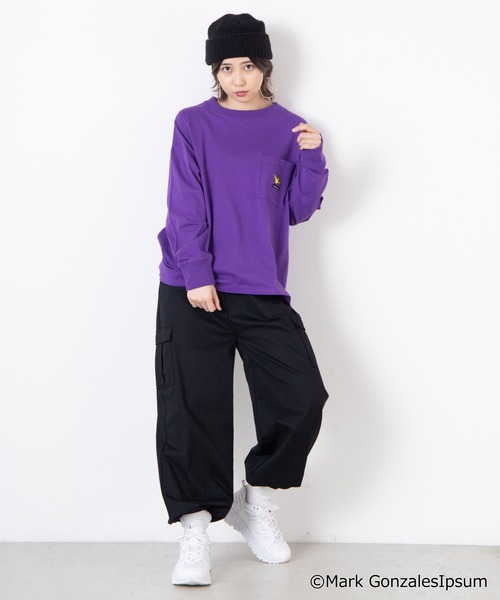 Mark Gonzales(マーク・ゴンザレス)の「∴WEGO/マークゴンザレス別注ビッグシルエットロンT(Tシャツ/カットソー・レディース・ホワイト/ブラック/パープル/ベージュ・FREE)」の19枚目の写真