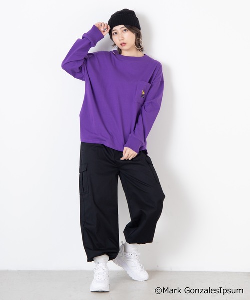 Mark Gonzales(マーク・ゴンザレス)の「∴WEGO/マークゴンザレス別注ビッグシルエットロンT(Tシャツ/カットソー・レディース・ホワイト/ブラック/パープル/ベージュ・FREE)」の20枚目の写真