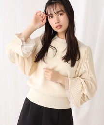 one after another NICE CLAUP | 袖プリーツニット(ニット/セーター)