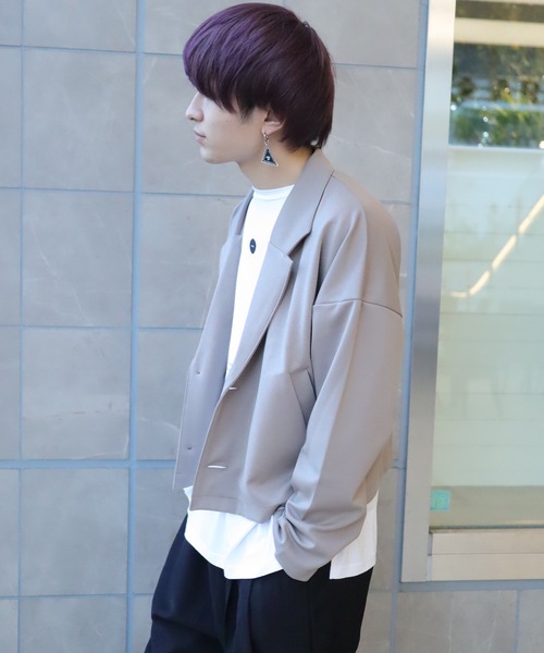 rovtski(ロフトスキー)の「CLASSIC ROV PONTIGENDERLESS ST JKT/オーバーサイズ ポンチショートジャケット(テーラードジャケット・メンズ・ブラック/グレー/サンドベージュ・FREE)」の3枚目の写真