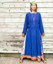 チャイハネ | 【チャイハネ】花刺繍ロングスリットワンピース(ワンピース)