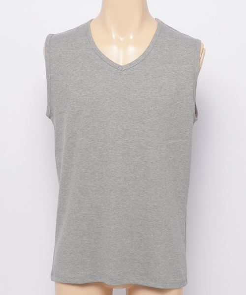 Blue Standard (ブルースタンダード)の「【BLUE STANDARD】リブノースリーブ タンクトップよりも露出が少なく、Tシャツよりも涼しい絶妙な1枚 スポーツシーンにもオススメ(タンクトップ・メンズ・ネイビー/杢グレー/ブラック/ホワイト・MEDIUM/X-LARGE/LARGE)」の1枚目の写真