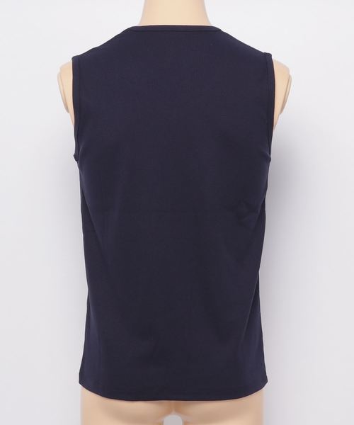 Blue Standard (ブルースタンダード)の「【BLUE STANDARD】リブノースリーブ タンクトップよりも露出が少なく、Tシャツよりも涼しい絶妙な1枚 スポーツシーンにもオススメ(タンクトップ・メンズ・ネイビー/杢グレー/ブラック/ホワイト・MEDIUM/X-LARGE/LARGE)」の6枚目の写真