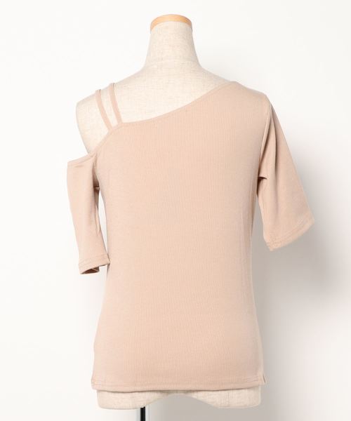 SpRay(スプレイ)の「リブワンショルライクカットソー(Tシャツ/カットソー・レディース・ブラウン/ベージュ/ダークブラウン/ブラック・FREE)」の5枚目の写真