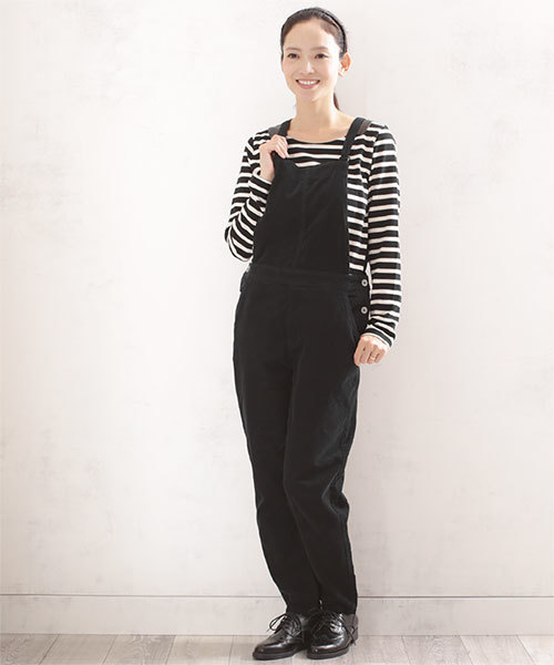 NANO universe(ナノユニバース)の「コーデュロイサロペット(サロペット/オーバーオール・レディース・オフホワイト/ブルー/ブラック・38/36)」の2枚目の写真