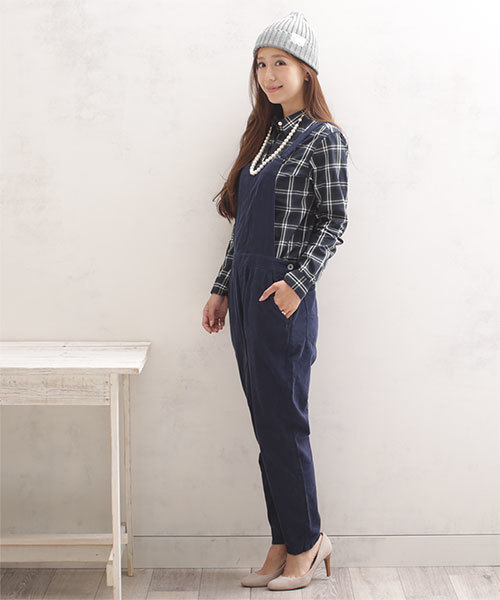 NANO universe(ナノユニバース)の「コーデュロイサロペット(サロペット/オーバーオール・レディース・オフホワイト/ブルー/ブラック・38/36)」の18枚目の写真