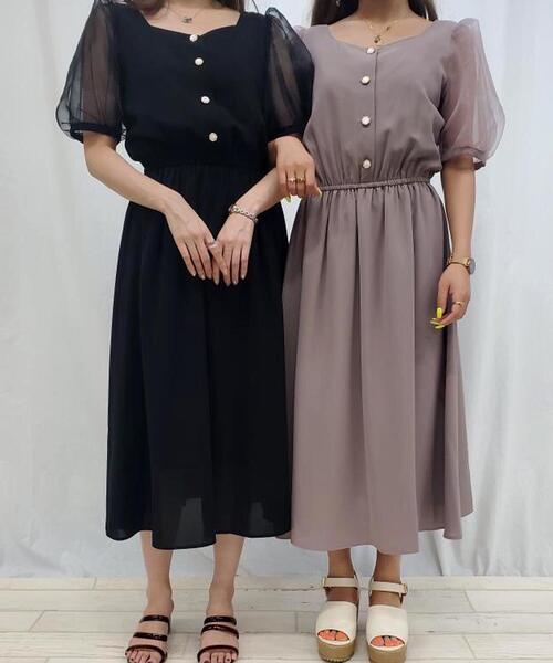 Ingni イング の 袖オーガンジーボリュームスリーブ ワンピース ワンピース Wear