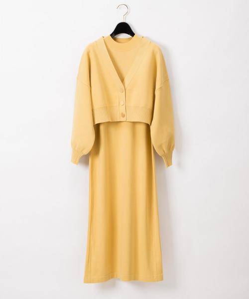 Diagram（ダイアグラム）の「ハイネックストレートニットワンピース  