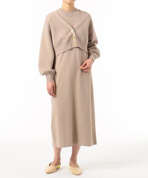 Diagram（ダイアグラム）の「ハイネックストレートニットワンピース  