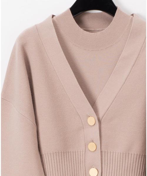 Diagram（ダイアグラム）の「ハイネックストレートニットワンピース  