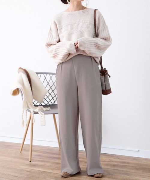 reca(レカ)の「タックスウェットワイド パンツ(その他パンツ・レディース・アッシュグレー/ブラック・M)」の14枚目の写真