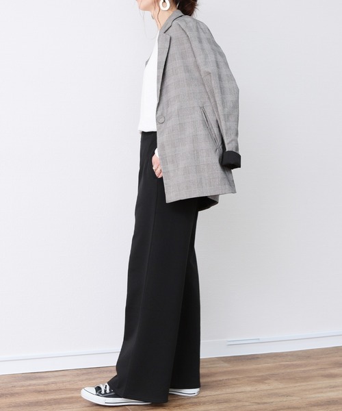 reca(レカ)の「タックスウェットワイド パンツ(その他パンツ・レディース・アッシュグレー/ブラック・M)」の5枚目の写真