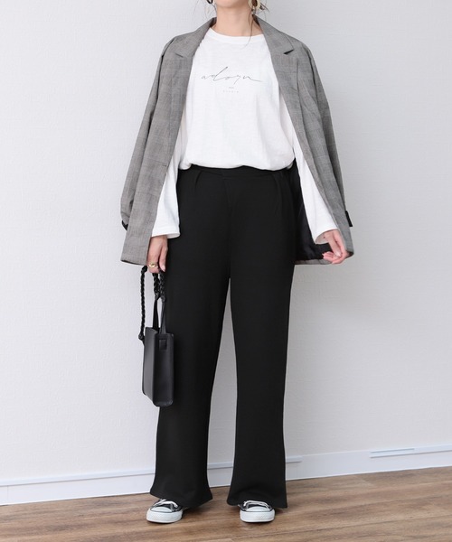reca(レカ)の「タックスウェットワイド パンツ(その他パンツ・レディース・アッシュグレー/ブラック・M)」の6枚目の写真