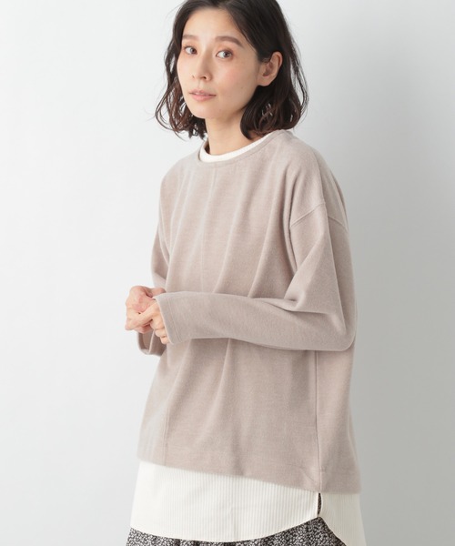 LEPSIM(レプシィム)の「フェイクレイヤードロンT 922221(Tシャツ/カットソー・レディース・ブラック/グレー/グレイッシュベージュ/ライトグレー/ベージュ・FREE)」の2枚目の写真