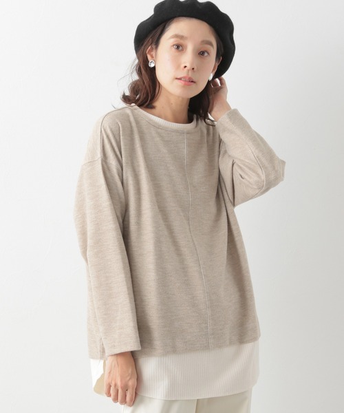 LEPSIM(レプシィム)の「フェイクレイヤードロンT 922221(Tシャツ/カットソー・レディース・ブラック/グレー/グレイッシュベージュ/ライトグレー/ベージュ・FREE)」の5枚目の写真