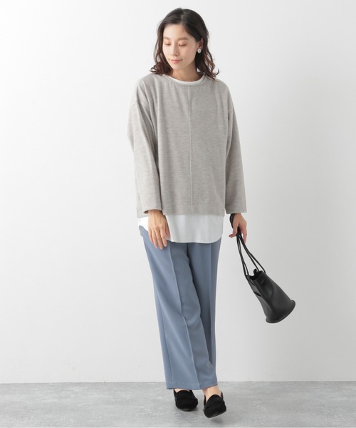LEPSIM(レプシィム)の「フェイクレイヤードロンT 922221(Tシャツ/カットソー・レディース・ブラック/グレー/グレイッシュベージュ/ライトグレー/ベージュ・FREE)」の7枚目の写真