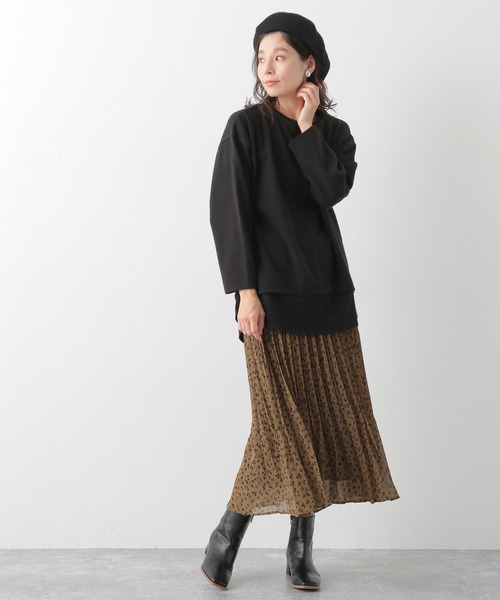 LEPSIM(レプシィム)の「フェイクレイヤードロンT 922221(Tシャツ/カットソー・レディース・ブラック/グレー/グレイッシュベージュ/ライトグレー/ベージュ・FREE)」の6枚目の写真
