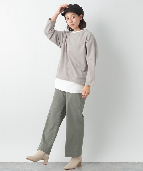 LEPSIM(レプシィム)の「フェイクレイヤードロンT 922221(Tシャツ/カットソー・レディース・ブラック/グレー/グレイッシュベージュ/ライトグレー/ベージュ・FREE)」の19枚目の写真
