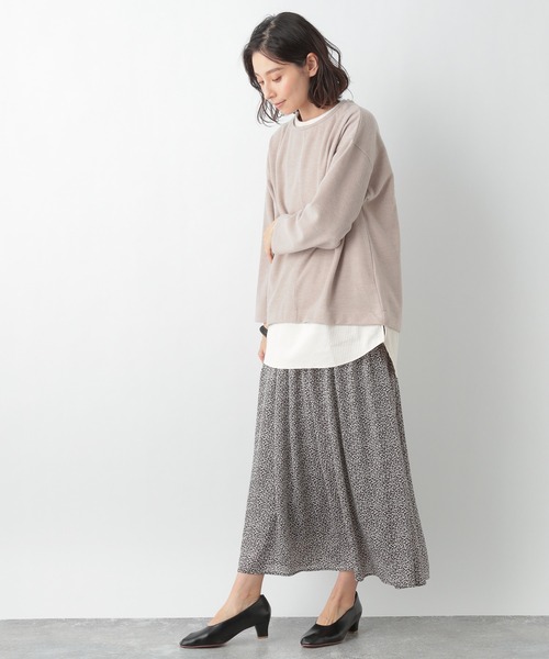 LEPSIM(レプシィム)の「フェイクレイヤードロンT 922221(Tシャツ/カットソー・レディース・ブラック/グレー/グレイッシュベージュ/ライトグレー/ベージュ・FREE)」の20枚目の写真