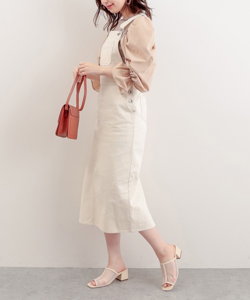 natural couture（ナチュラルクチュール）の「【WEB限定カラー有り】袖パフ異素材切替ニット（ニット/セーター・レディース・ブラック/ベージュ/その他1/ミント・FREE）」の10枚目の写真