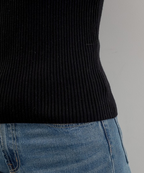 natural couture（ナチュラルクチュール）の「【WEB限定カラー有り】袖パフ異素材切替ニット（ニット/セーター・レディース・ブラック/ベージュ/その他1/ミント・FREE）」の20枚目の写真