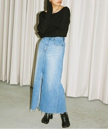 CREDONA | センタースリットデニムロングSK(デニムスカート)