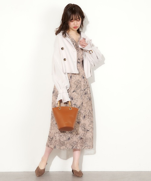 natural couture（ナチュラルクチュール）の「線画ジャガードワンピース（ワンピース・レディース・ミント/アイボリー/ベージュ・FREE）」の8枚目の写真