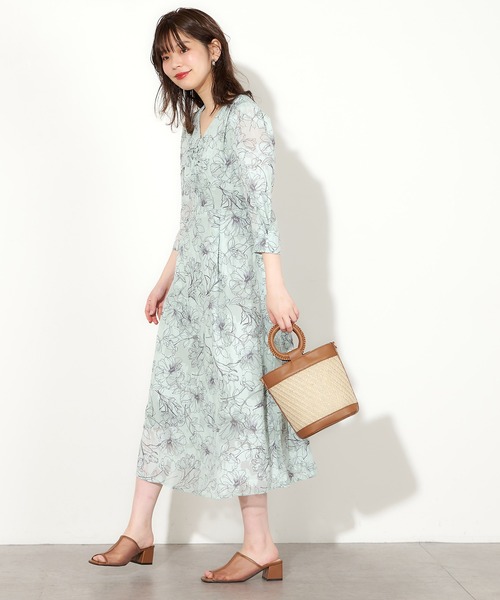 natural couture（ナチュラルクチュール）の「線画ジャガードワンピース（ワンピース・レディース・ミント/アイボリー/ベージュ・FREE）」の17枚目の写真