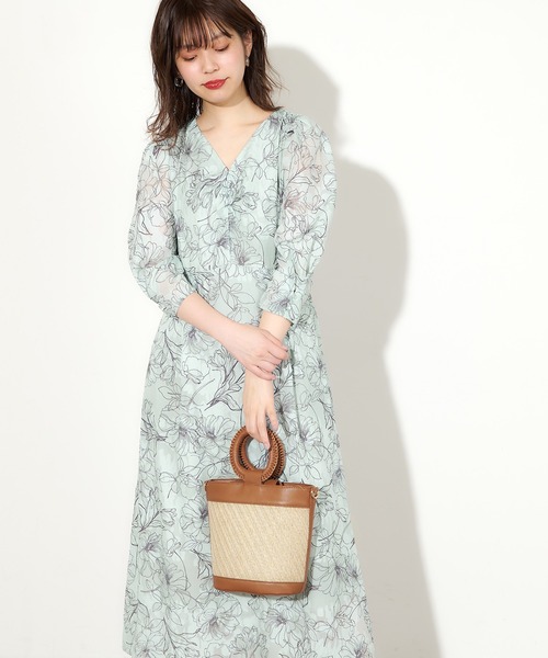 natural couture（ナチュラルクチュール）の「線画ジャガードワンピース（ワンピース・レディース・ミント/アイボリー/ベージュ・FREE）」の11枚目の写真