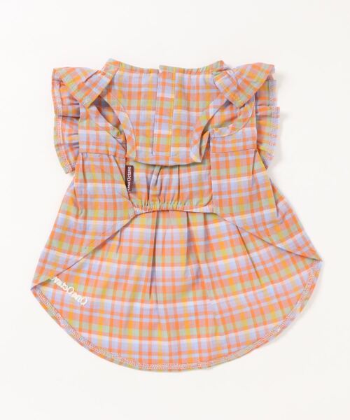 One Octave(ワンオクターヴ)の「One Octave/ワンオクターヴ/マドラスチェックワンピ/犬服(ドッグウェア)(ペットウェア・レディース・ブルー/オレンジ・S/L/2M/2L/XS/M)」の3枚目の写真