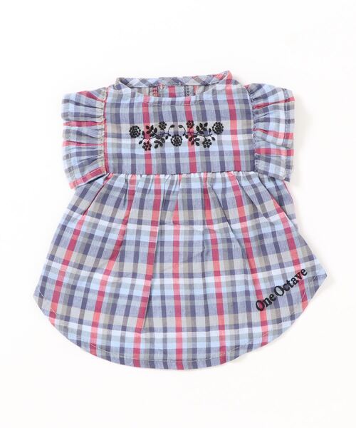One Octave(ワンオクターヴ)の「One Octave/ワンオクターヴ/マドラスチェックワンピ/犬服(ドッグウェア)(ペットウェア・レディース・ブルー/オレンジ・S/L/2M/2L/XS/M)」の6枚目の写真