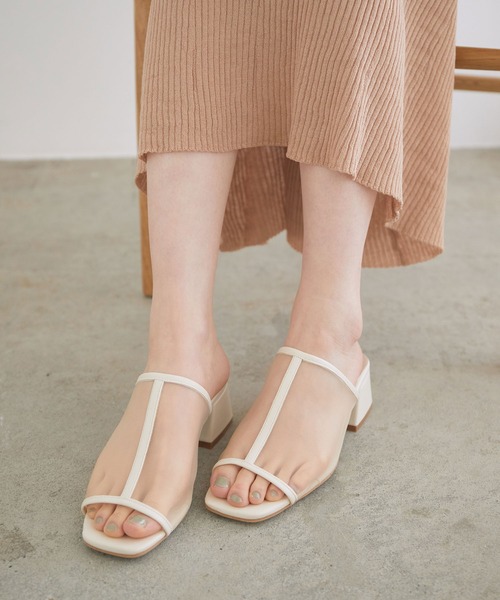 Juze（ジュゼ）の「チュールヒールサンダル（サンダル・レディース・ベージュ系その他/オフホワイト・M/S/L）」の12枚目の写真